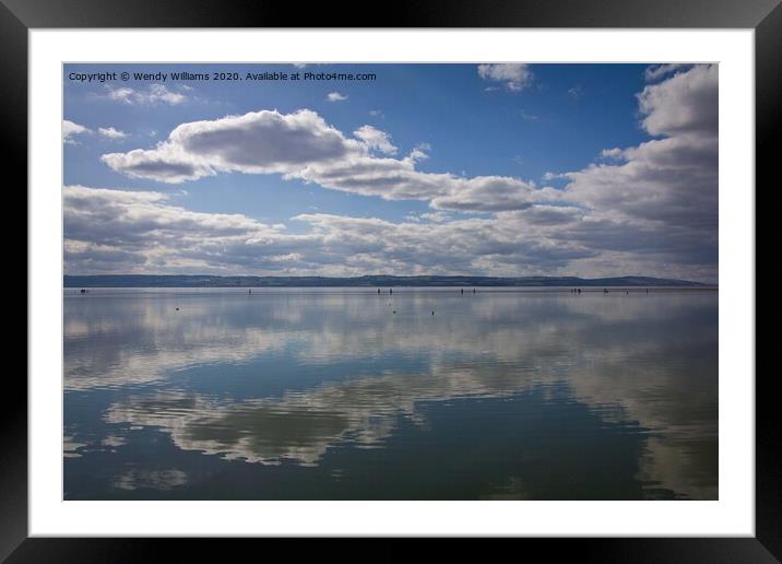 Cloud reflections on West Kirby Beach Framed Mounted Print by Wendy Williams CPAGB