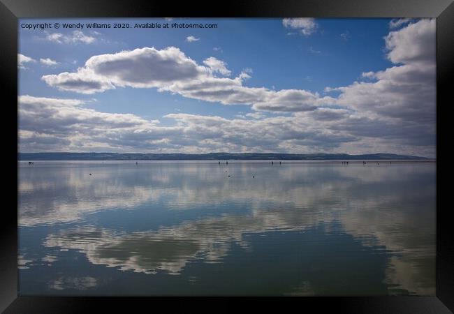 Cloud reflections on West Kirby Beach Framed Print by Wendy Williams CPAGB
