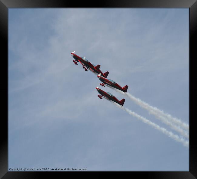 formation flying  Framed Print by chris hyde