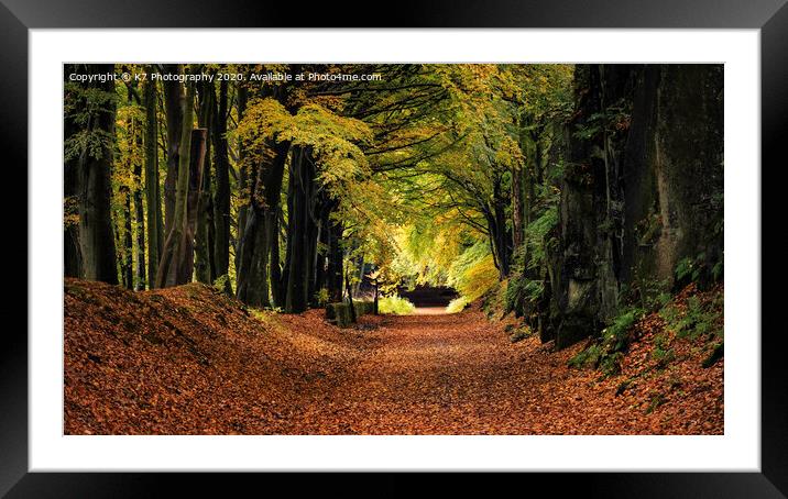 Vibrant Autumn Colours on High Peak Trail Framed Mounted Print by K7 Photography