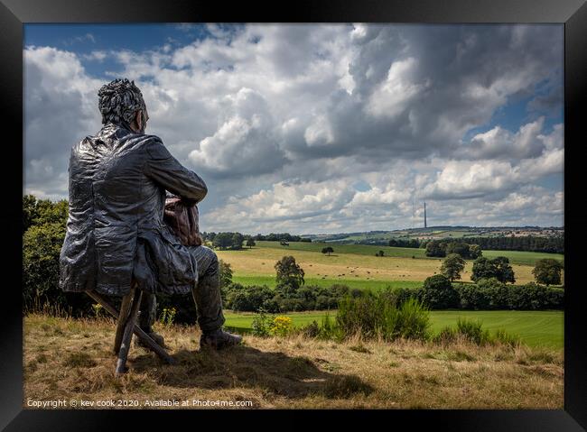 Seated man at Emley Framed Print by kevin cook
