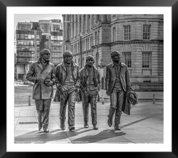 Bronze statues of The Beatles in Liverpool Framed Mounted Print by Peter Lovatt  LRPS