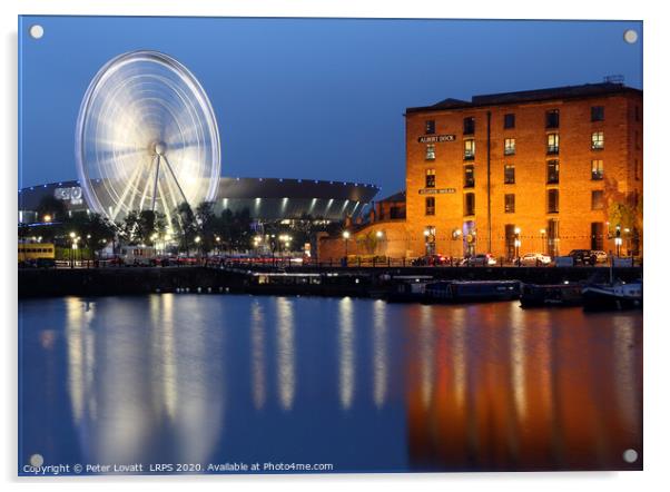 Albert Dock at Night Acrylic by Peter Lovatt  LRPS