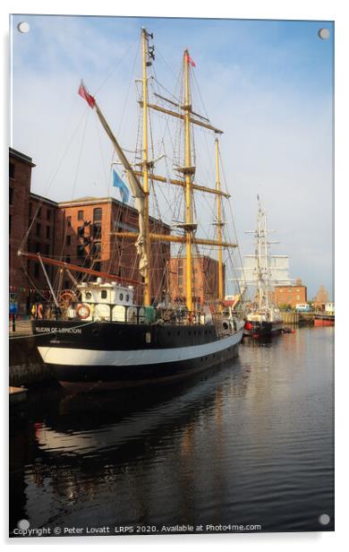 Albert Dock Tall Ships Acrylic by Peter Lovatt  LRPS