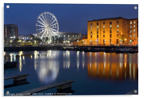 Albert Dock at Night Acrylic by Peter Lovatt  LRPS