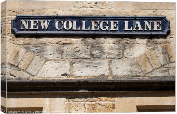 New College Lane in Oxford Canvas Print by Chris Dorney