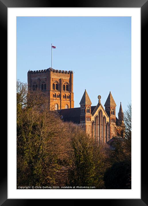 St Albans Cathdral Framed Mounted Print by Chris Dorney