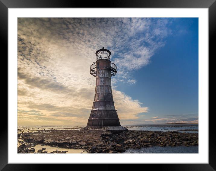 Whiteford Lighthouse at Whiteford Sands. Framed Mounted Print by Colin Allen