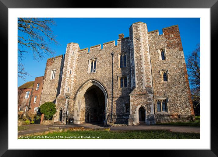The Abbey Gateway in St. Albans Framed Mounted Print by Chris Dorney