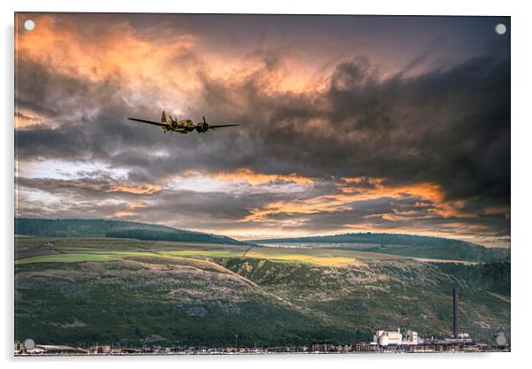 Bristol Blenheim over Swansea Bay Acrylic by Karl McCarthy