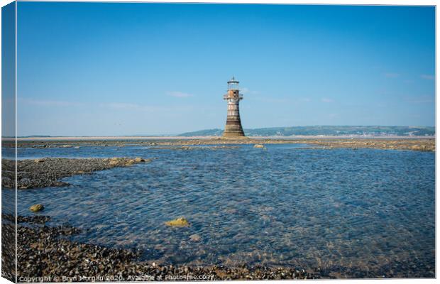 Whiteford Lighthouse on the Loughor estuary Canvas Print by Bryn Morgan