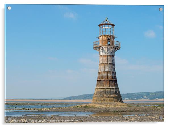 Whiteford Lighthouse on the Loughor estuary Acrylic by Bryn Morgan
