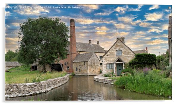 The Old Mill, Lower Slaughter, Cotswolds. Acrylic by K7 Photography