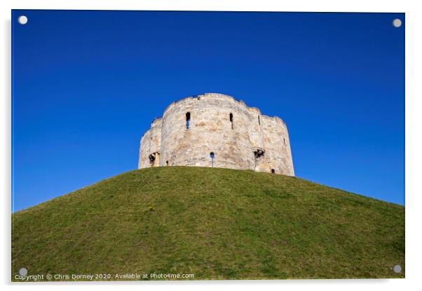 Clifford's Tower in York Acrylic by Chris Dorney