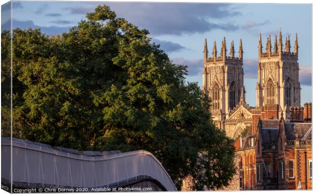 York Minster and the City Wall Canvas Print by Chris Dorney