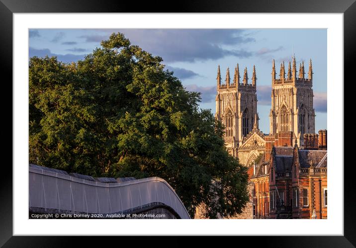 York Minster and the City Wall Framed Mounted Print by Chris Dorney