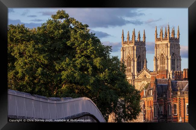 York Minster and the City Wall Framed Print by Chris Dorney