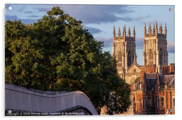 York Minster and the City Wall Acrylic by Chris Dorney