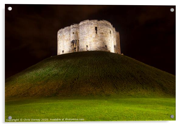 Clifford's Tower in York Acrylic by Chris Dorney
