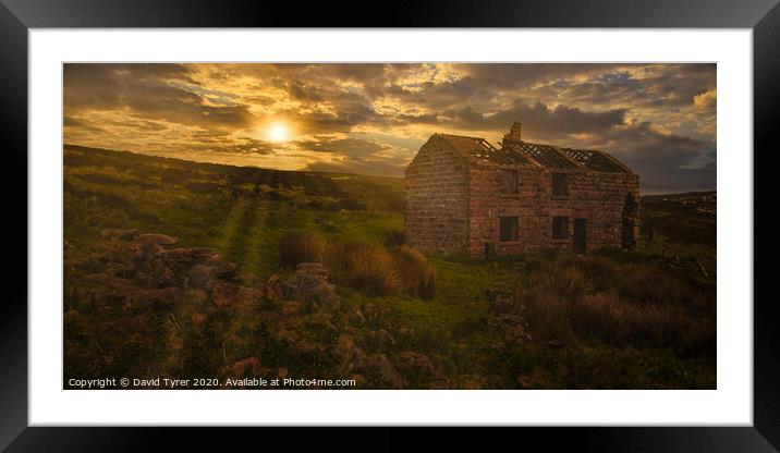 Abandoned Farmhouse - The Roaches, Leek, Peak Dist Framed Mounted Print by David Tyrer