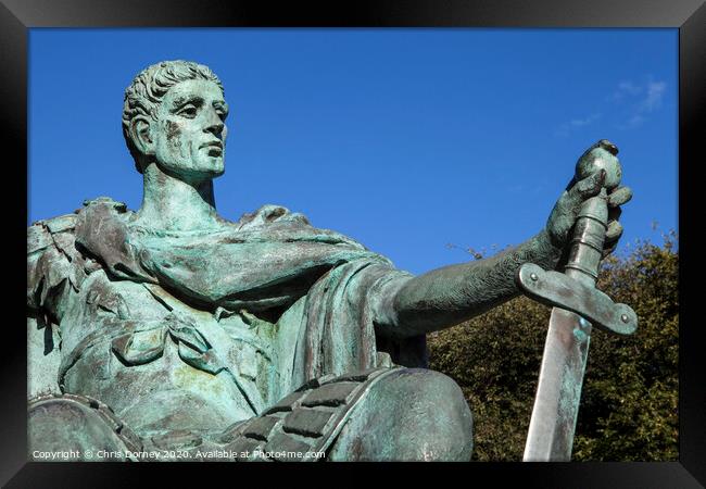Constantine the Great Statue in York Framed Print by Chris Dorney