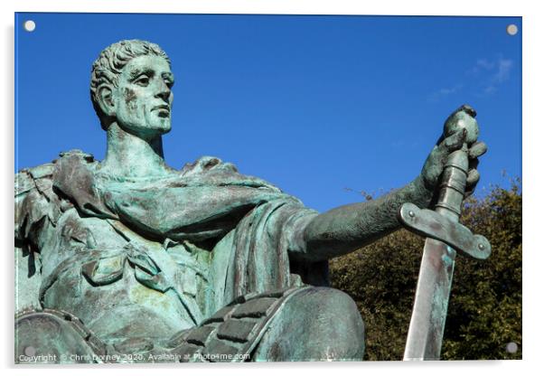 Constantine the Great Statue in York Acrylic by Chris Dorney