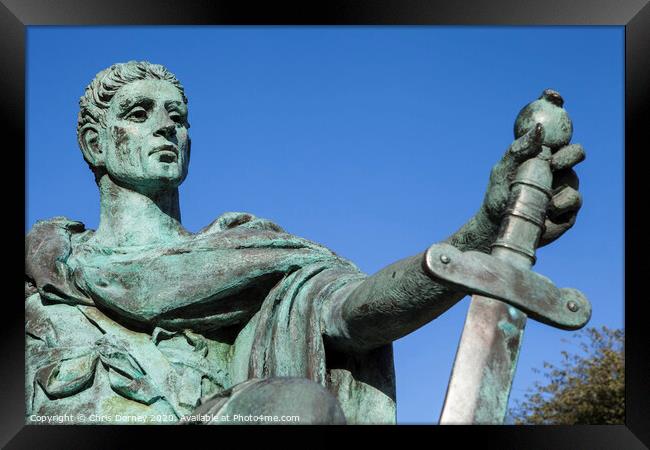 Constantine the Great Statue in York Framed Print by Chris Dorney