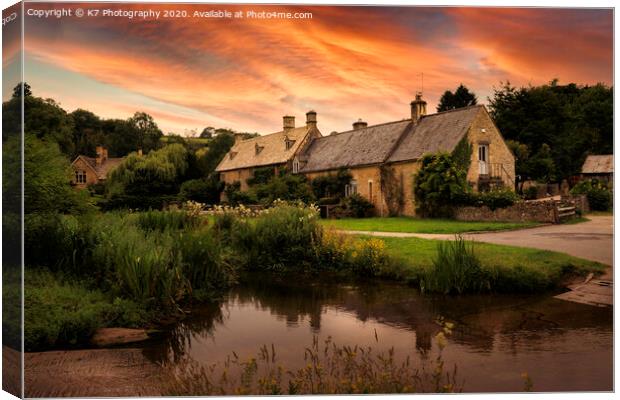 The Ford, Upper Slaughter, Cotswolds. Canvas Print by K7 Photography