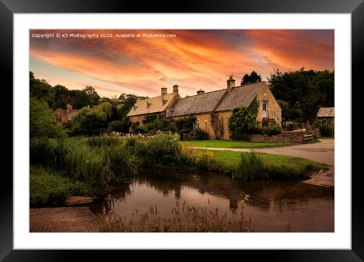 The Ford, Upper Slaughter, Cotswolds. Framed Mounted Print by K7 Photography