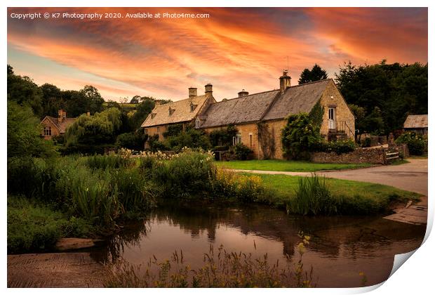 The Ford, Upper Slaughter, Cotswolds. Print by K7 Photography