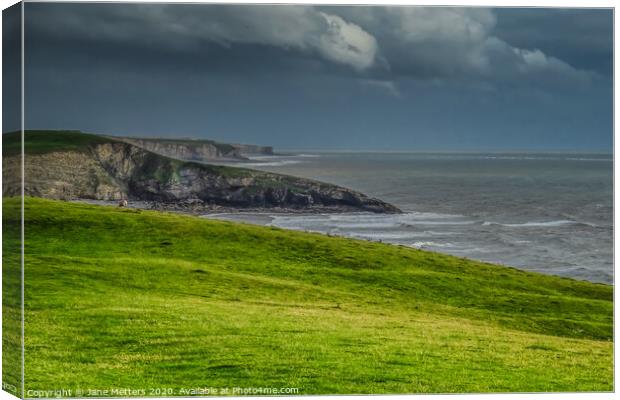 Southerndown Cliffs Canvas Print by Jane Metters