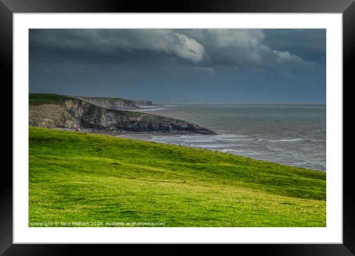 Southerndown Cliffs Framed Mounted Print by Jane Metters