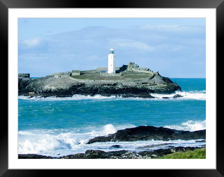 Majestic Godrevy Lighthouse Standing Proudly Framed Mounted Print by Beryl Curran