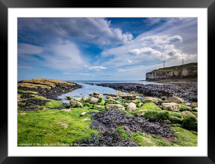 Seaweed at flamborough Framed Mounted Print by kevin cook