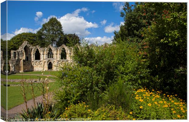 St. Mary's Abbey Ruins in York Canvas Print by Chris Dorney