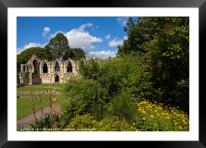 St. Mary's Abbey Ruins in York Framed Mounted Print by Chris Dorney