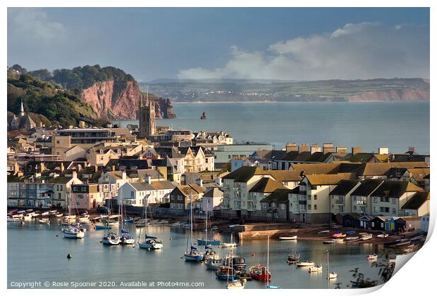 Teignmouth View early morning Print by Rosie Spooner