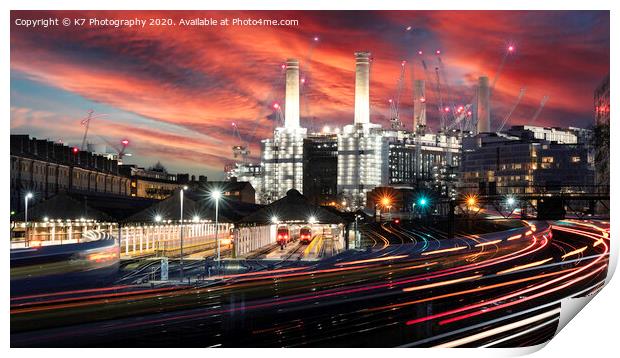 Illuminated London Nightscape Print by K7 Photography