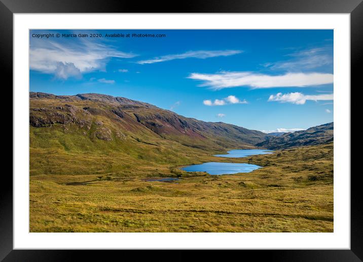 The Three Lochs, Mull Framed Mounted Print by Marcia Reay