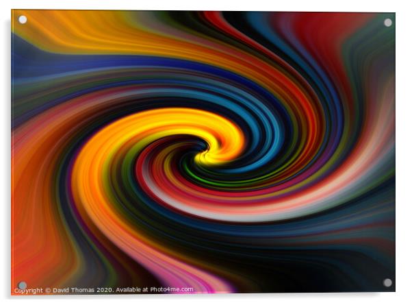 Vibrant Dice Vortex Acrylic by David Thomas