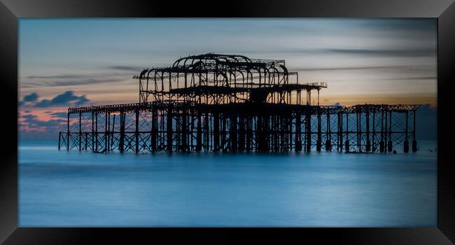 Evening Light on West Pier Brighton Framed Print by Wendy Williams CPAGB