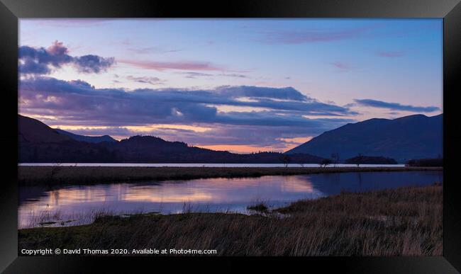 Majestic Sunset Overlooking Derwent Water Framed Print by David Thomas