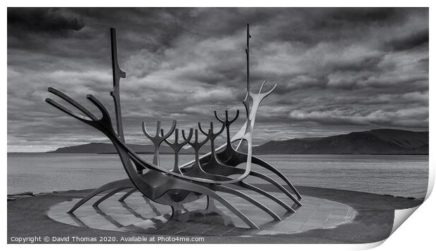 The Majestic Sun Voyager of Reykjavik Print by David Thomas