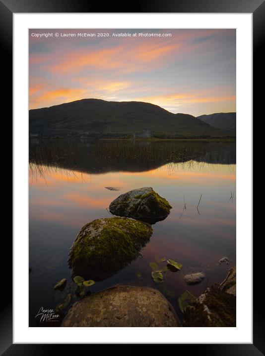 Loch Awe Sunset Framed Mounted Print by Lauren McEwan