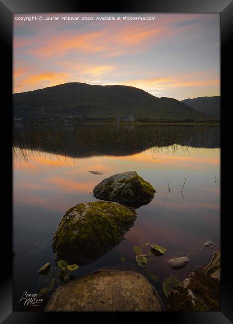 Loch Awe Sunset Framed Print by Lauren McEwan