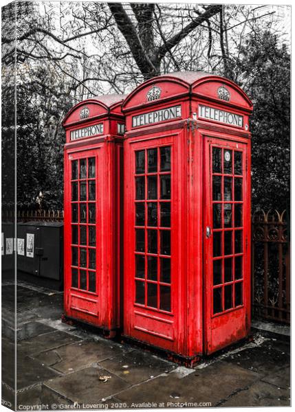 Red phone boxes Canvas Print by Gareth Lovering