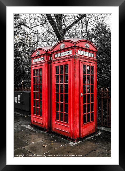 Red phone boxes Framed Mounted Print by Gareth Lovering