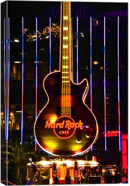 Hard Rock Cafe Guitar Las Vegas America Canvas Print by Andy Evans Photos