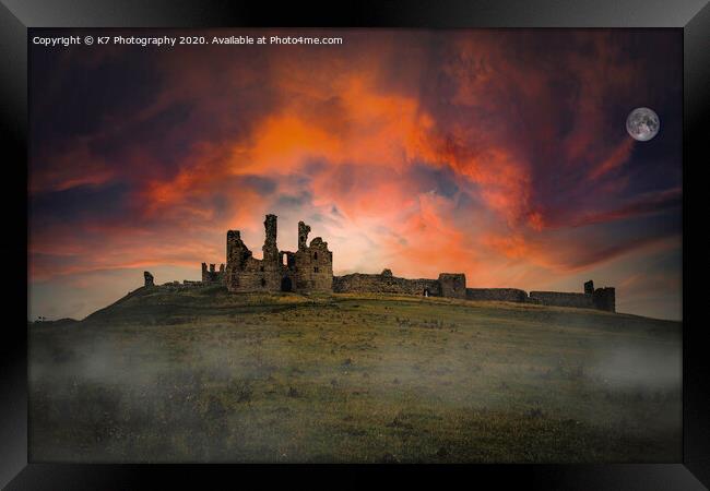 Majestic Dunstanborough Castle at Dawn Framed Print by K7 Photography