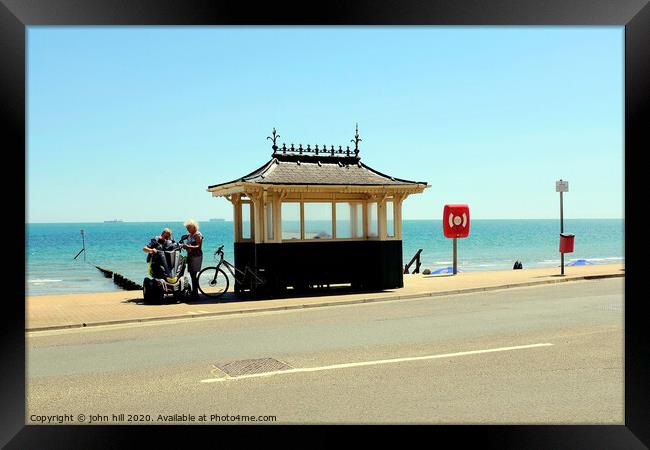 Seaside Victoria shelter at Shanklin Isle of Wight. Framed Print by john hill